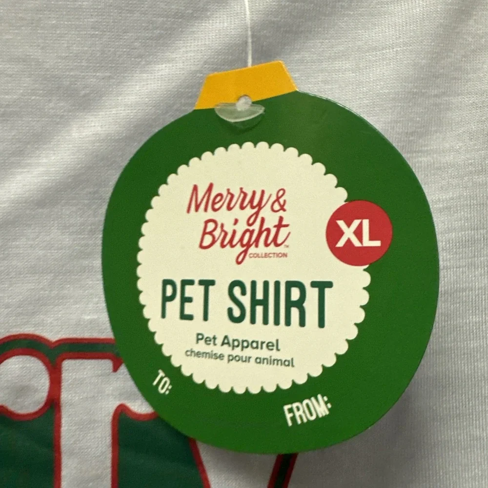New Merry&Bright Christmas Merry and Bright Dog T-Shirt Size‎ XL